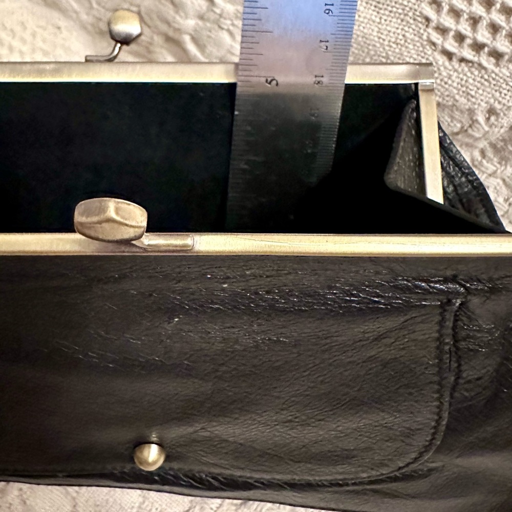 COPY - ZAC POSEN for Samsung Black Plush Leather Woman’s Clutch Kiss Lock - Picture 14 of 16
